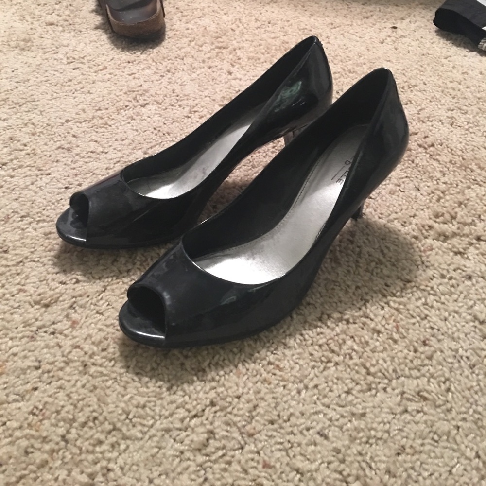 Black open toed heels