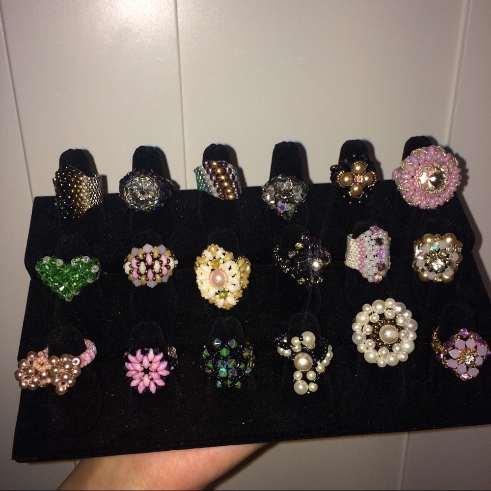 Hand made bead rings