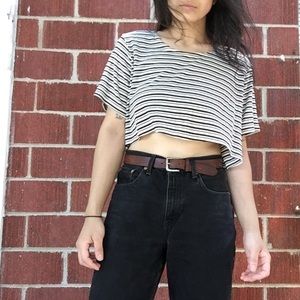 Oversized striped crop top