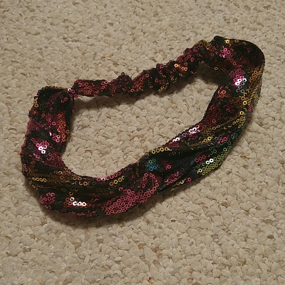 Rainbow Sequin mock knot headband