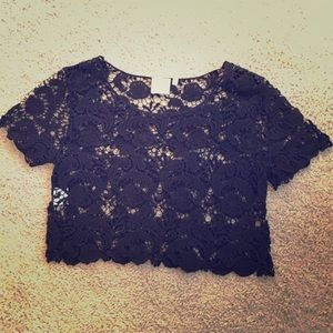 Black Lace Crop Top