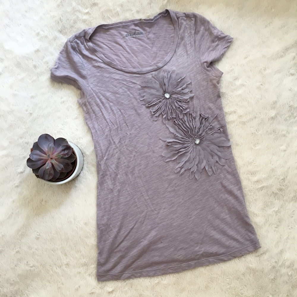Caslon Purple Flower Applique Tee - XS