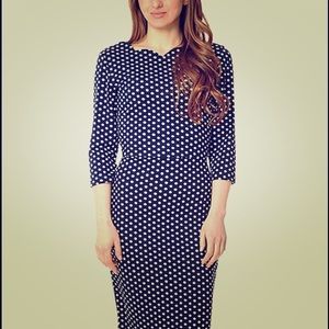 FEVER London Navy & White Polka Dot Millie Dress