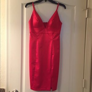 Red Satin Dress