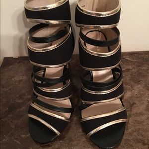 Torrid Black and gold heel sandals 11W