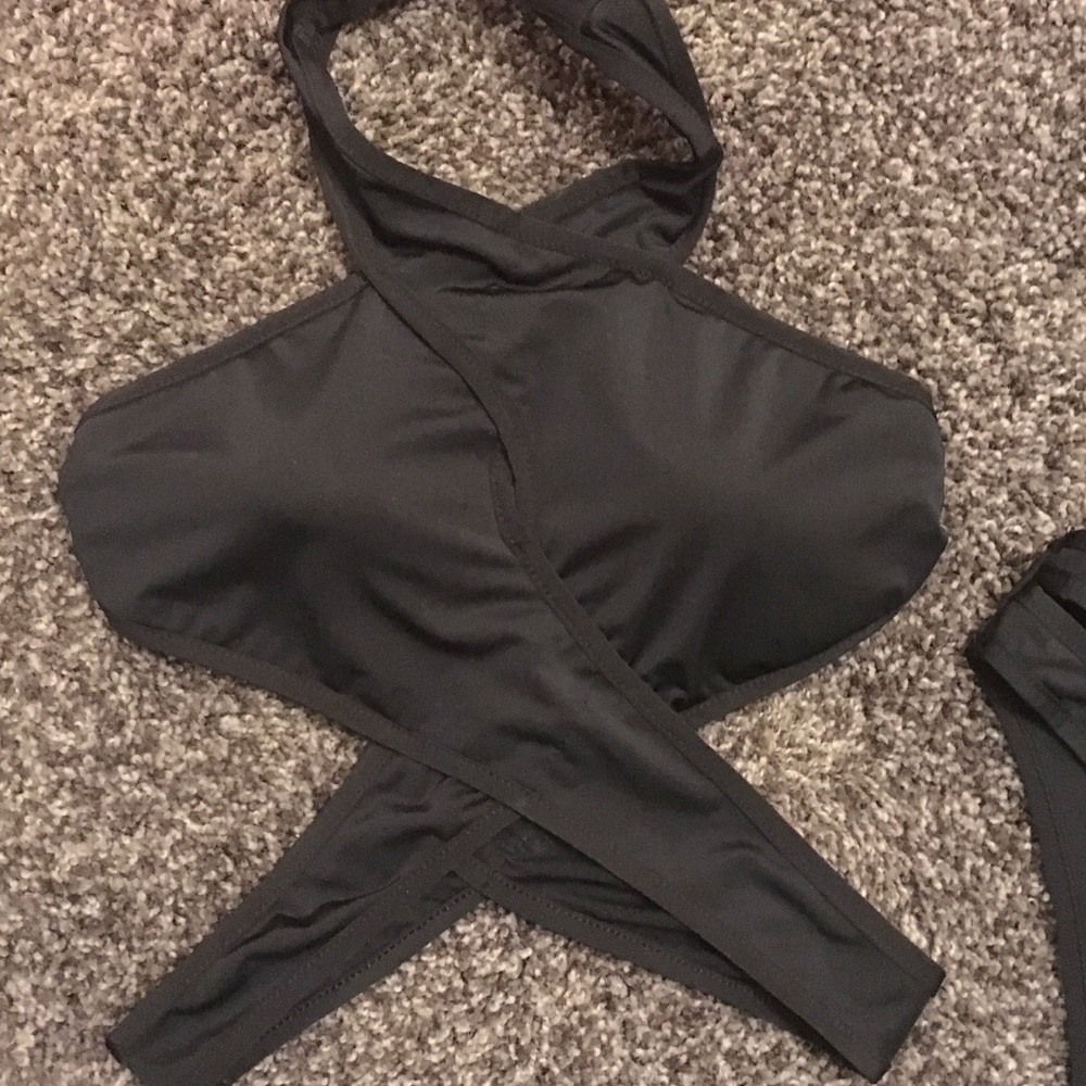 black swimsuit