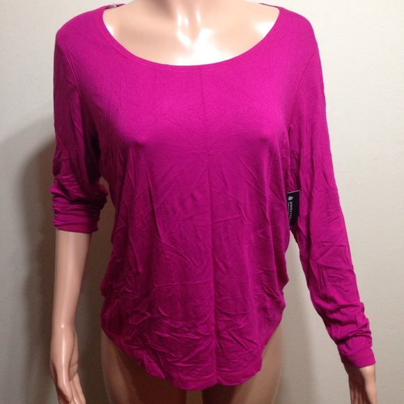 NWT Women's Plus Size 0X Long Sleeve Top Fuchsia - Picture 1 of 5