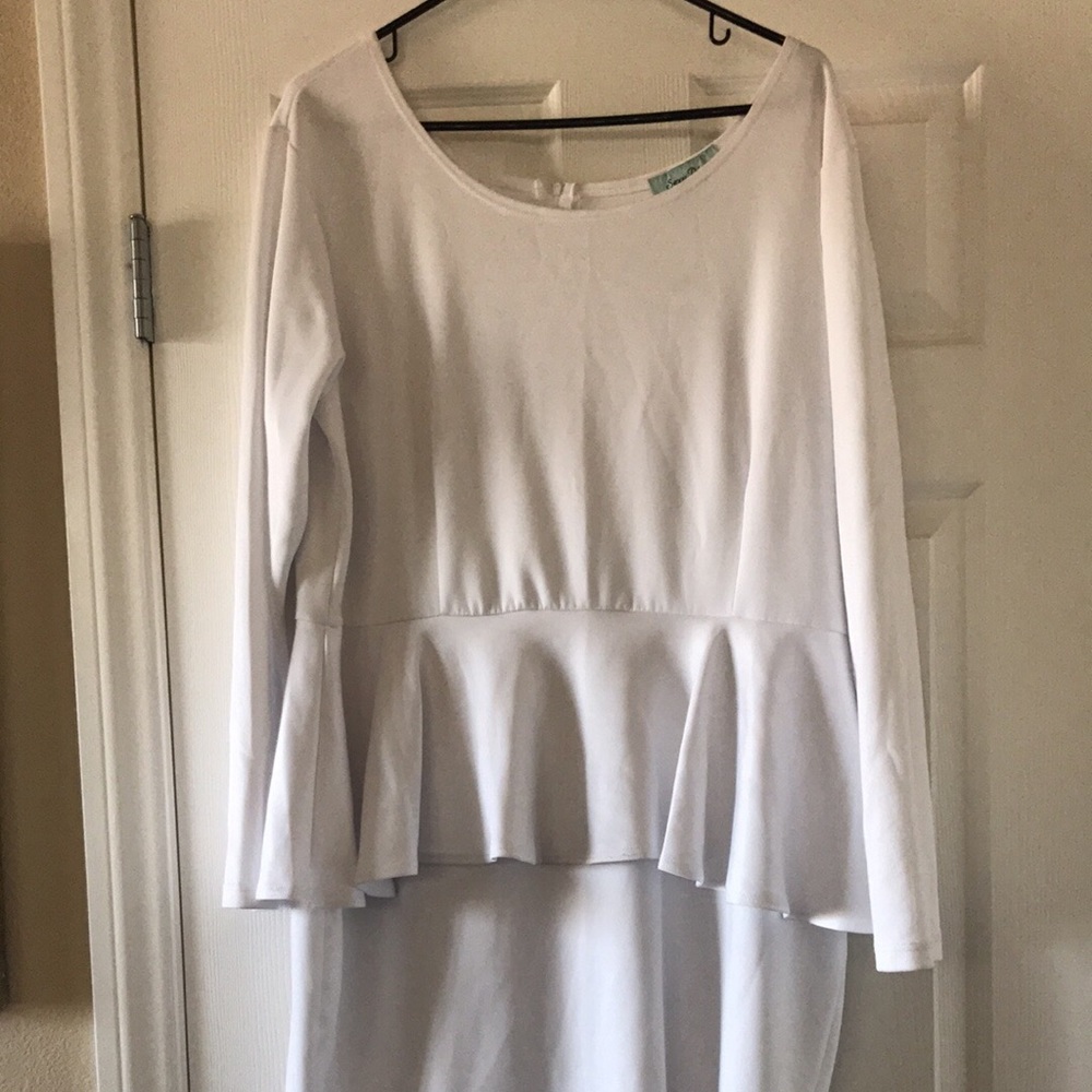 White peplum dress midi