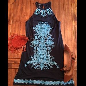 INC boho embroidered dress