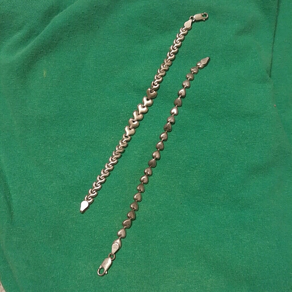 Two bracelets! Sterling Silver Heart bracelets