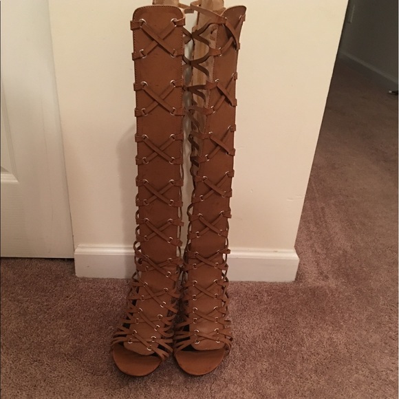 Ashley Stewart Cognac Gladiator sandals 11W - Picture 3 of 8