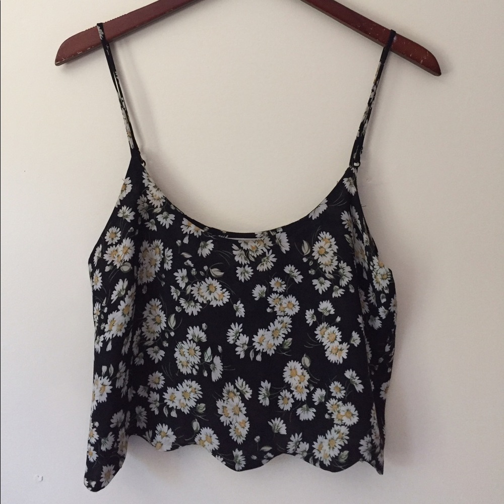Black Daisy Print Blouse