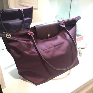Longchamp purple Le Piliage Neo Large Nylon Tote