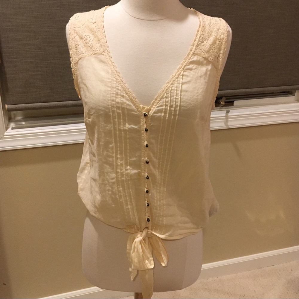 Ivory button down tank