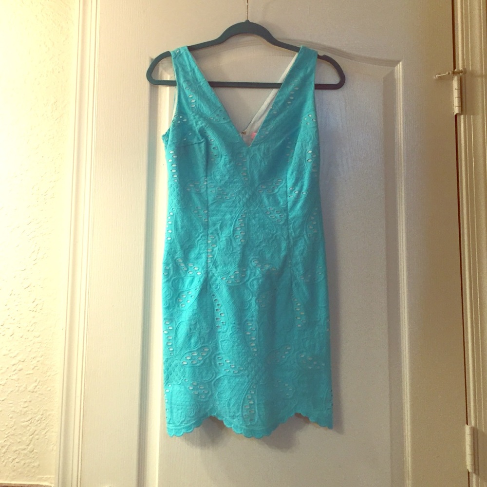 Light blue shift dress