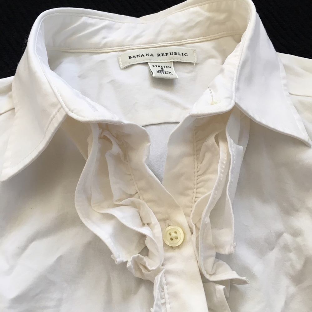 Banana Republic Ruffle Front Button-Down - Small - Picture 3 of 6