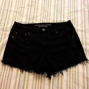 AE Distressed Hi-Rise Festival Shorties Size 8