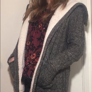 Cute Dark Grey Sherpa cardigan