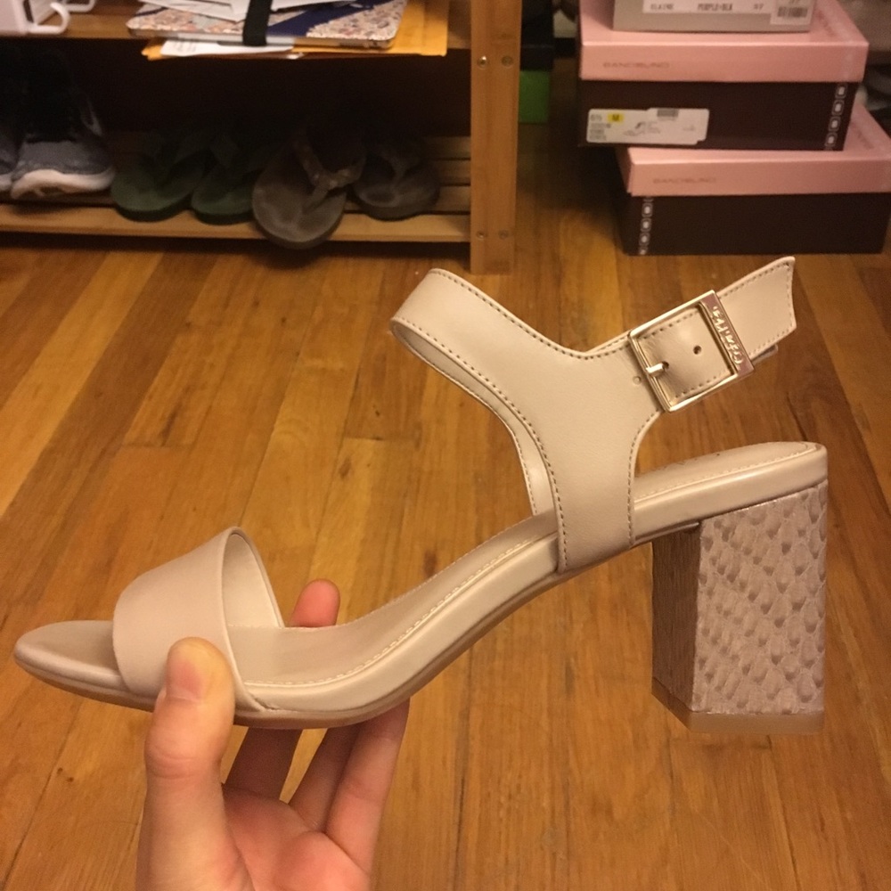New Calvin Klein neutral cream heels