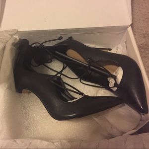 Aldo black Thylia lace up heels
