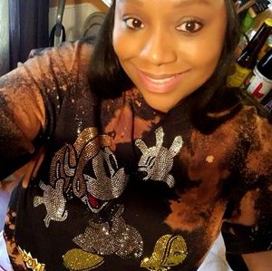 Blinged and bleached, Mickey Mouse t-shirt