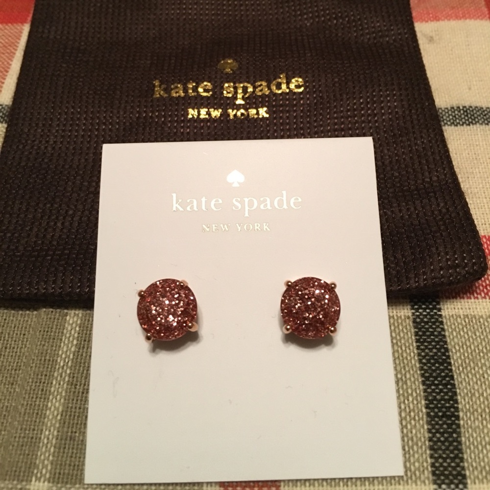 Kate spade rose gold sparkle gem stud earrings NWT