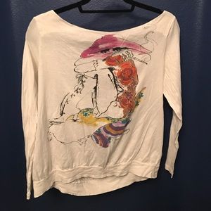 Miss Sixty off shoulder top with unique art