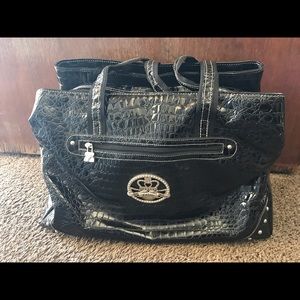 Kathy Van Zeeland Multi-Pocket Patent Leather Tote