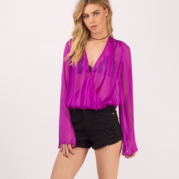 HP🏆Orchid sheer deep V blouse 🎀 - Picture 3 of 4