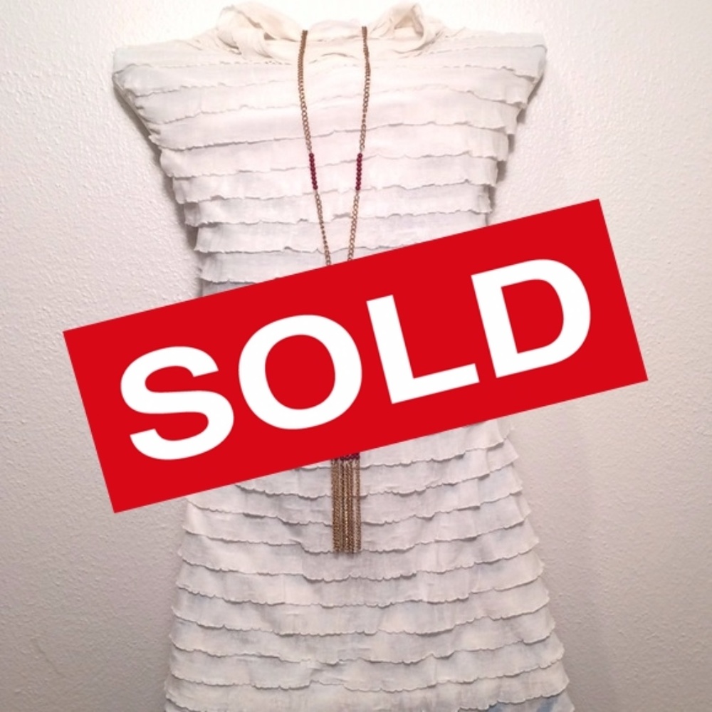 New Directions | White Ruffle Tank Sz Extra Large