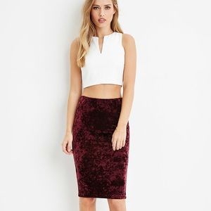 Forever 21 crushed velvet bodycon skirt