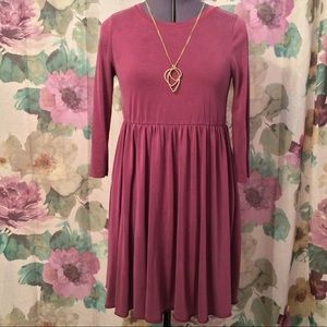 Maroon Baby-doll Dress