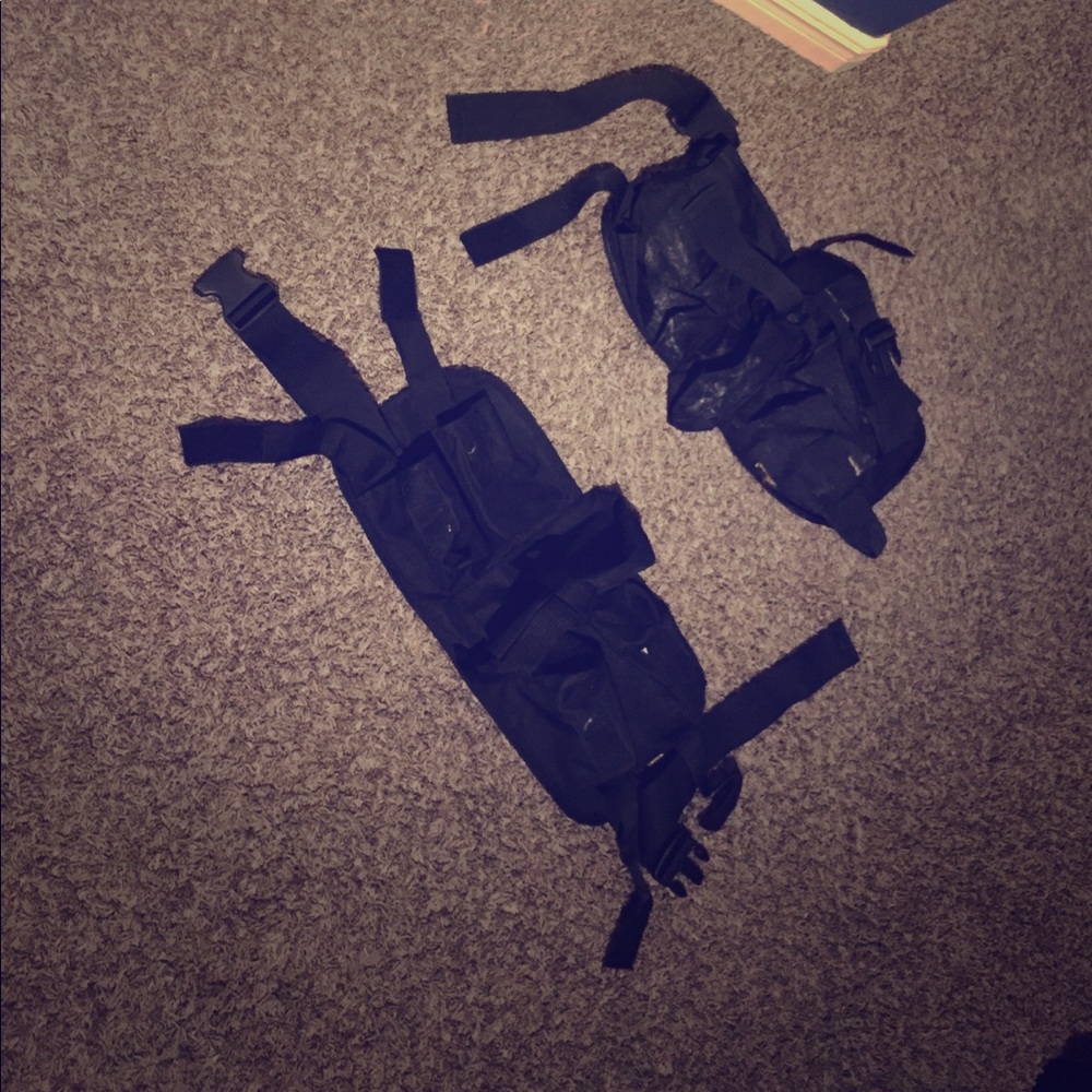 Two paintball harnesses