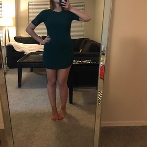 Stretchy tight shirt dress