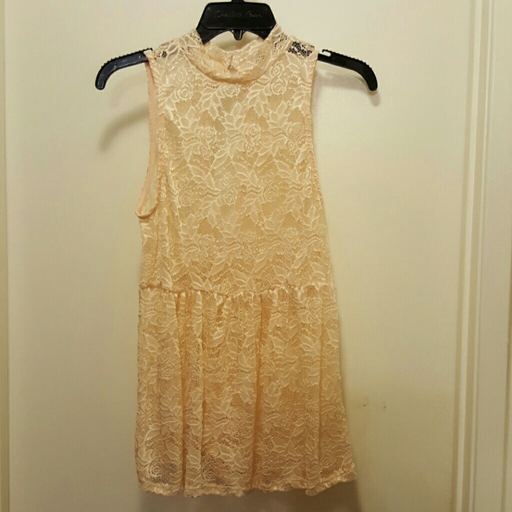 Sheer peplum top NWT