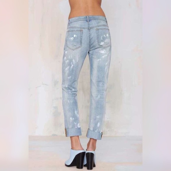 Paint Splattered Boyfriend Jeans - Picture 2 of 6