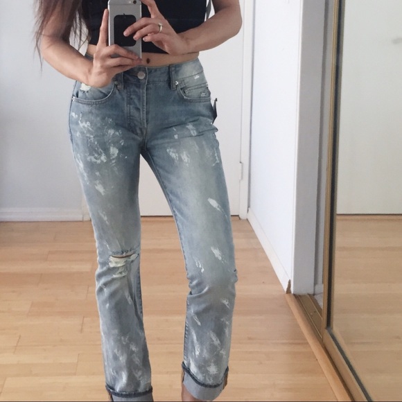 Paint Splattered Boyfriend Jeans - Picture 3 of 6