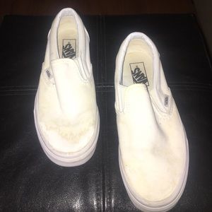 White slip on vans