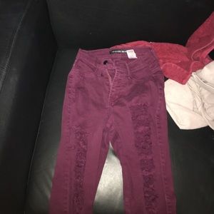 Burgundy fashion nova jeans