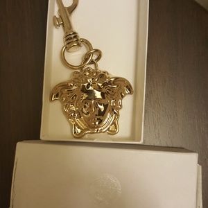 Versace golden brass key chain authentic