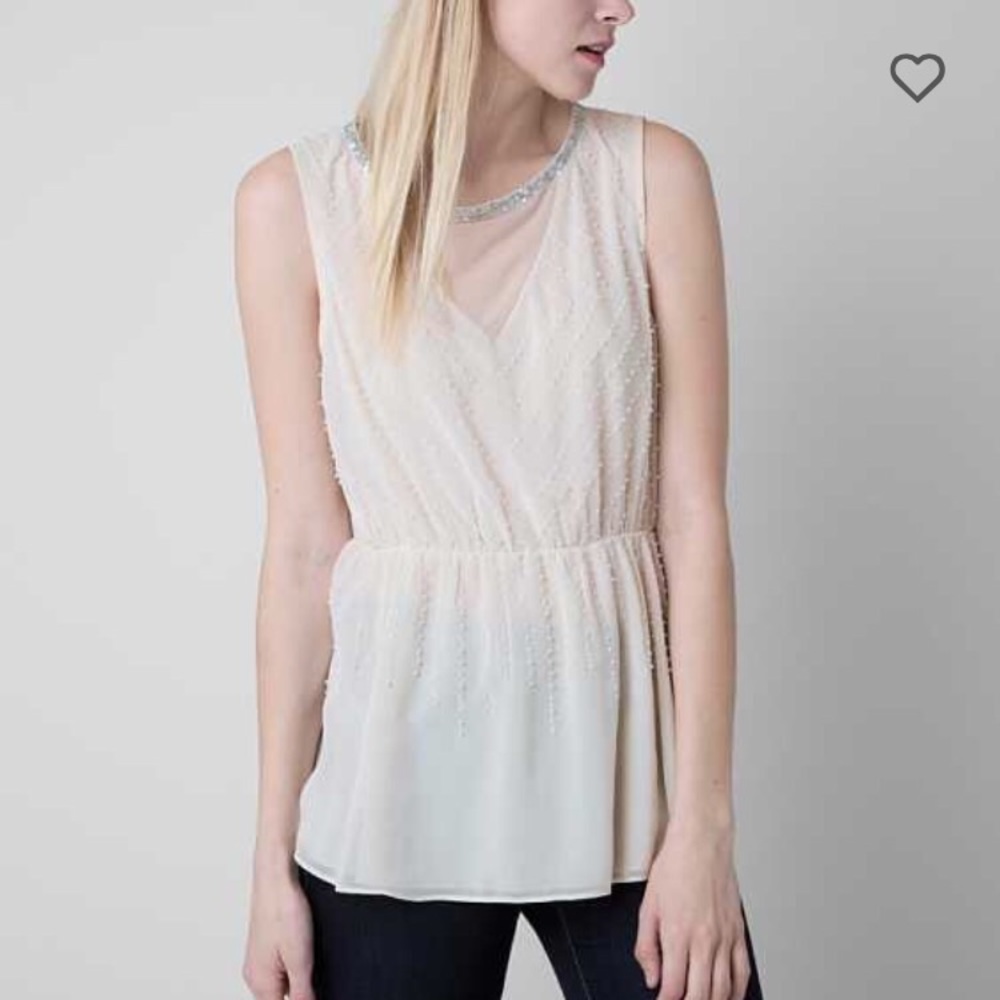❄️BKE BOUTIQUE CHIFFON PEPLUM TANK TOP❄️
