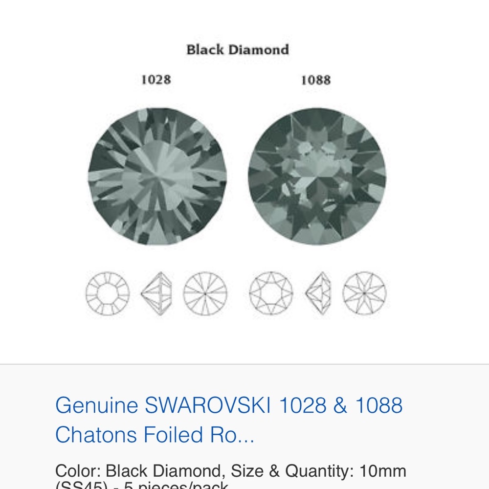 Genuine Swarovski, 6.2mm, Crystal Dark Grey color