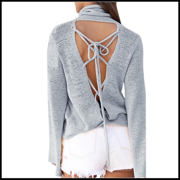 Lace-Up Back Top - Picture 2 of 7