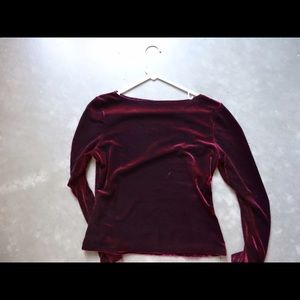 Maroon Velvet Long Sleeve