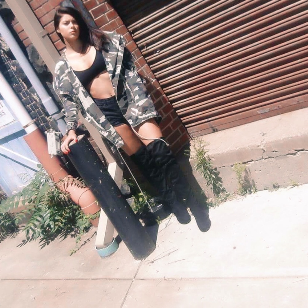 Black Faux Suede Thigh High Boots | MAKE A OFFER - Picture 3 of 5