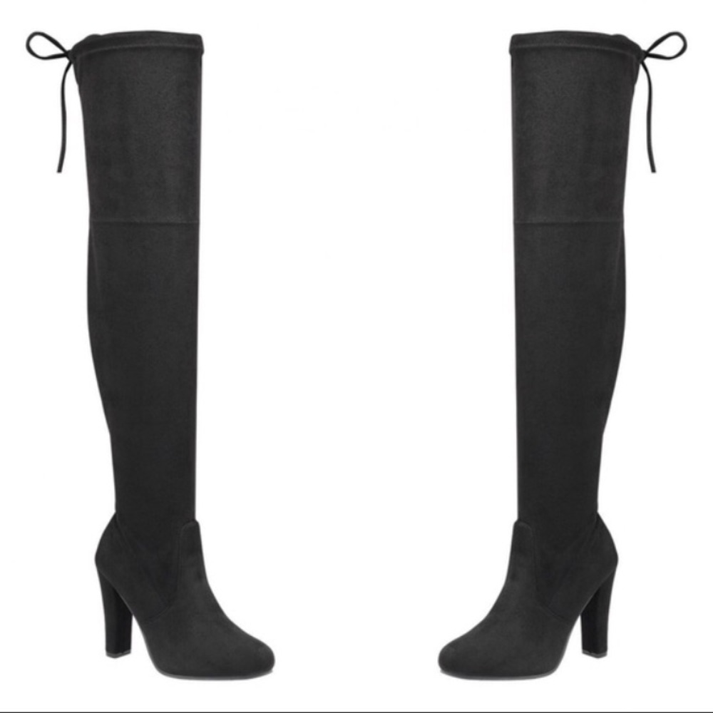 Black Faux Suede Thigh High Boots | MAKE A OFFER - Picture 5 of 5