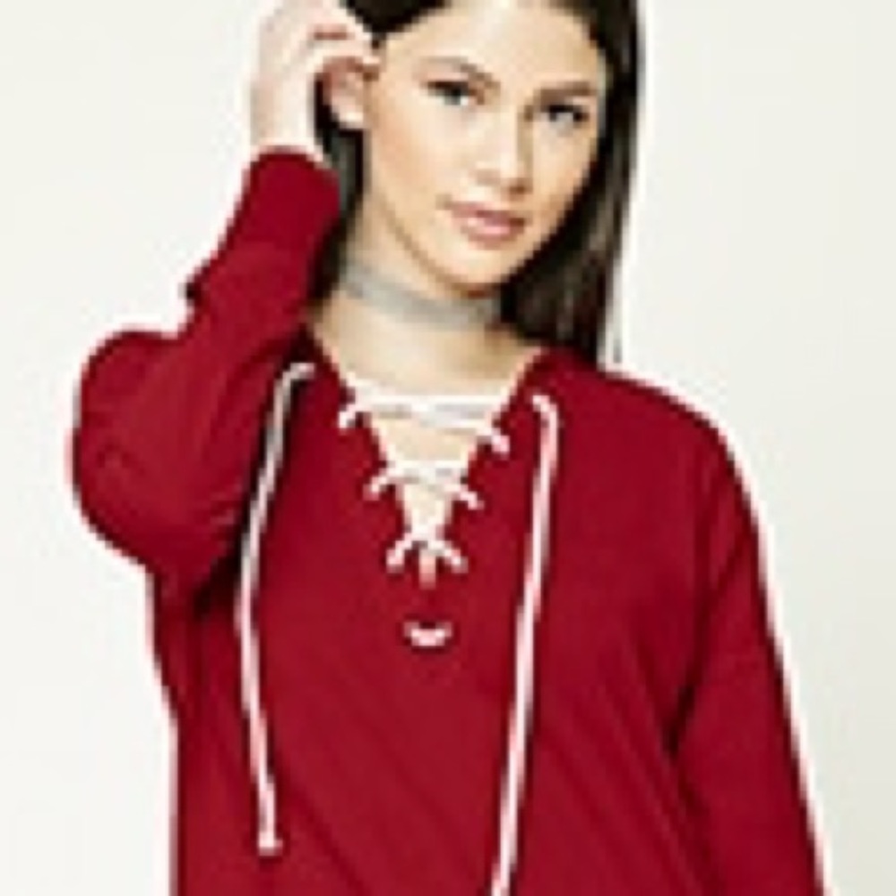 BNWT Lace Up Hoodie Top / Jacket - Picture 5 of 5