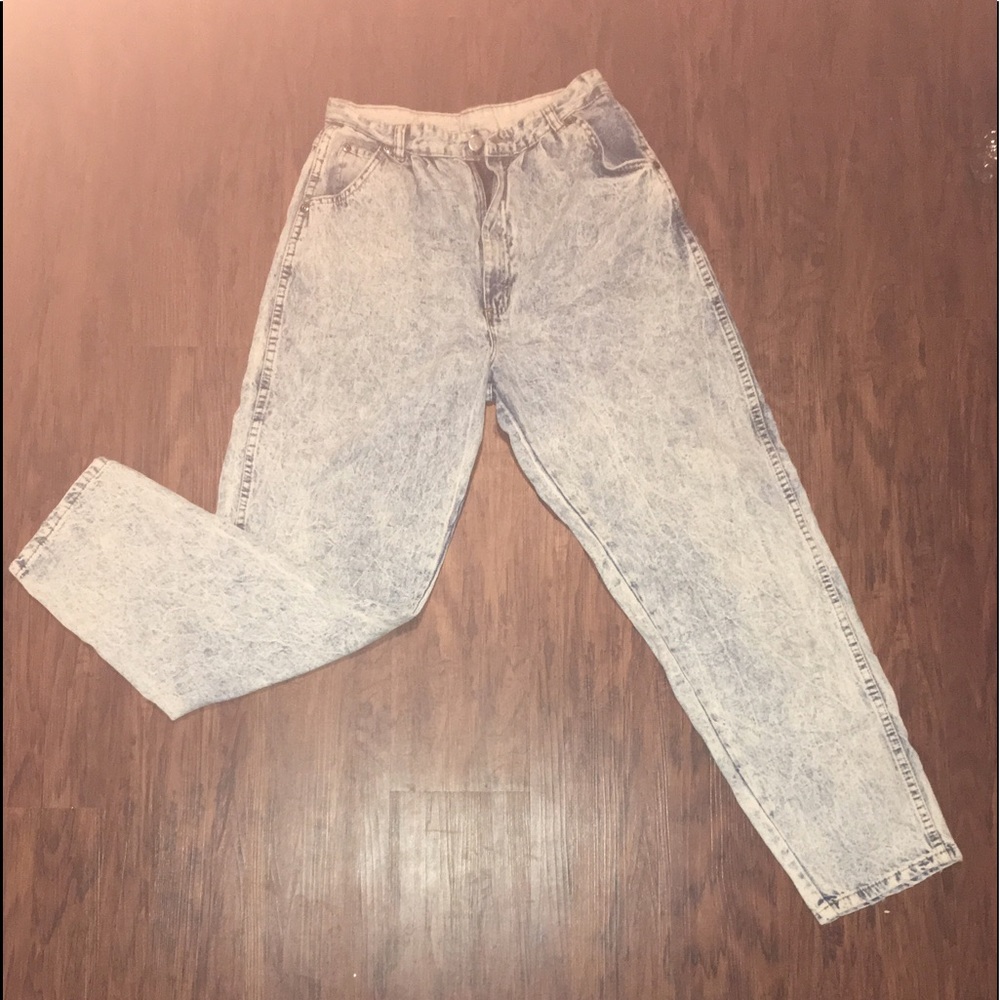 Stone Wash Denim Pants