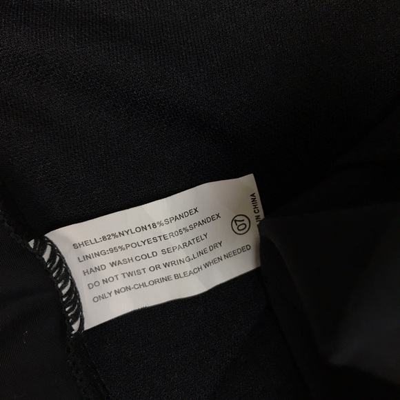 Black one piece swimming suit with zipper details - Picture 5 of 5