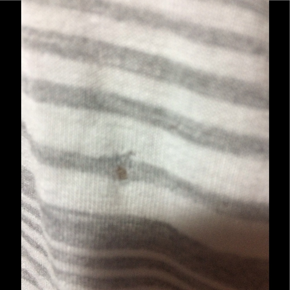 White House Black Market Gray/White 3/4 Sleeve Top - Picture 6 of 6
